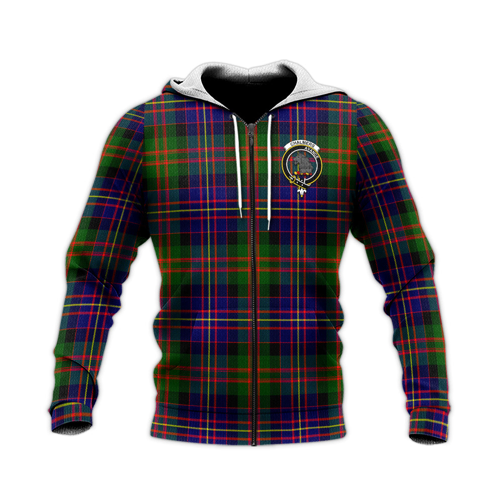 Chalmers Tartan Knitted Hoodie with Family Crest Unisex Knitted Zip Hoodie - Tartan Vibes Clothing