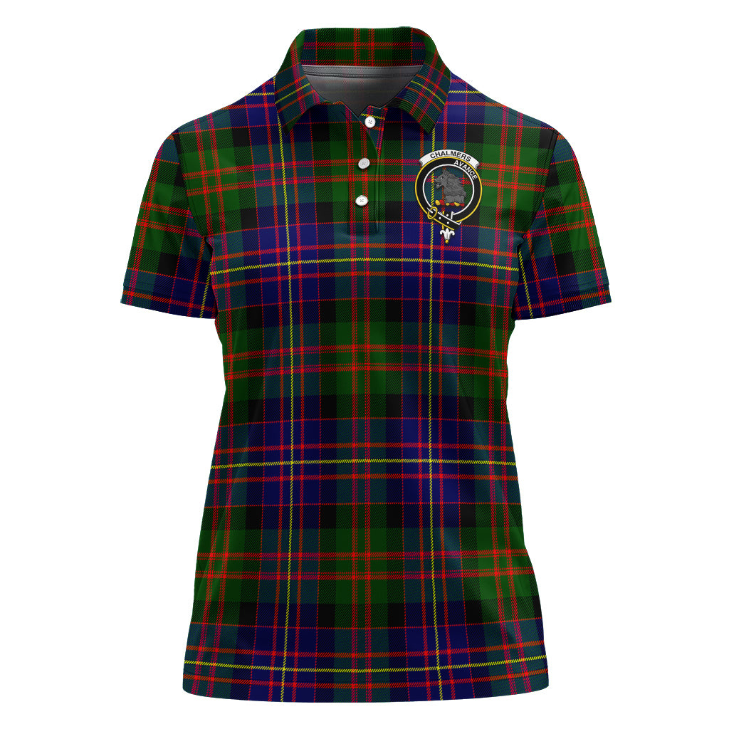 Chalmers Tartan Polo Shirt with Family Crest For Women - Tartan Vibes Clothing