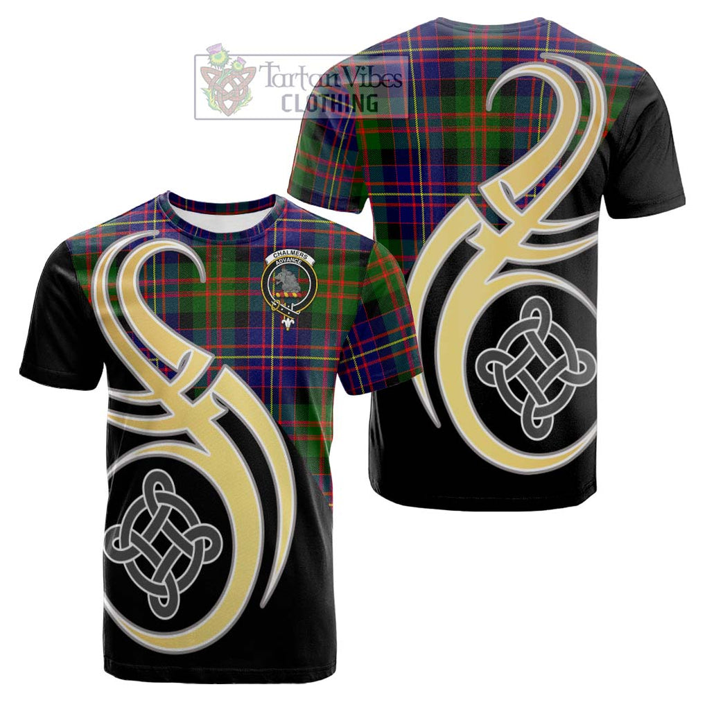 Chalmers Tartan Cotton T-shirt with Family Crest and Celtic Symbol Style Kid's Shirt - Tartan Vibes Clothing