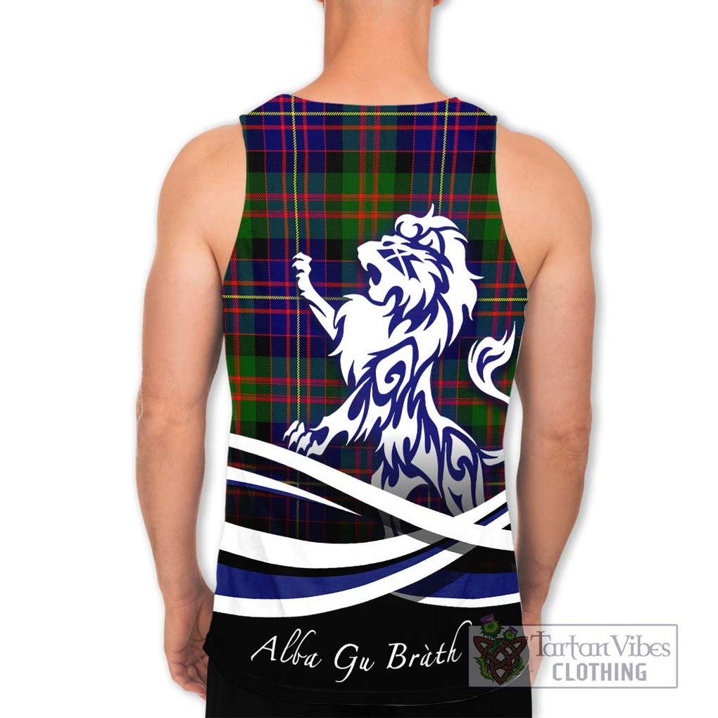 Chalmers Tartan Men's Tank Top with Alba Gu Brath Regal Lion Emblem - Tartan Vibes Clothing