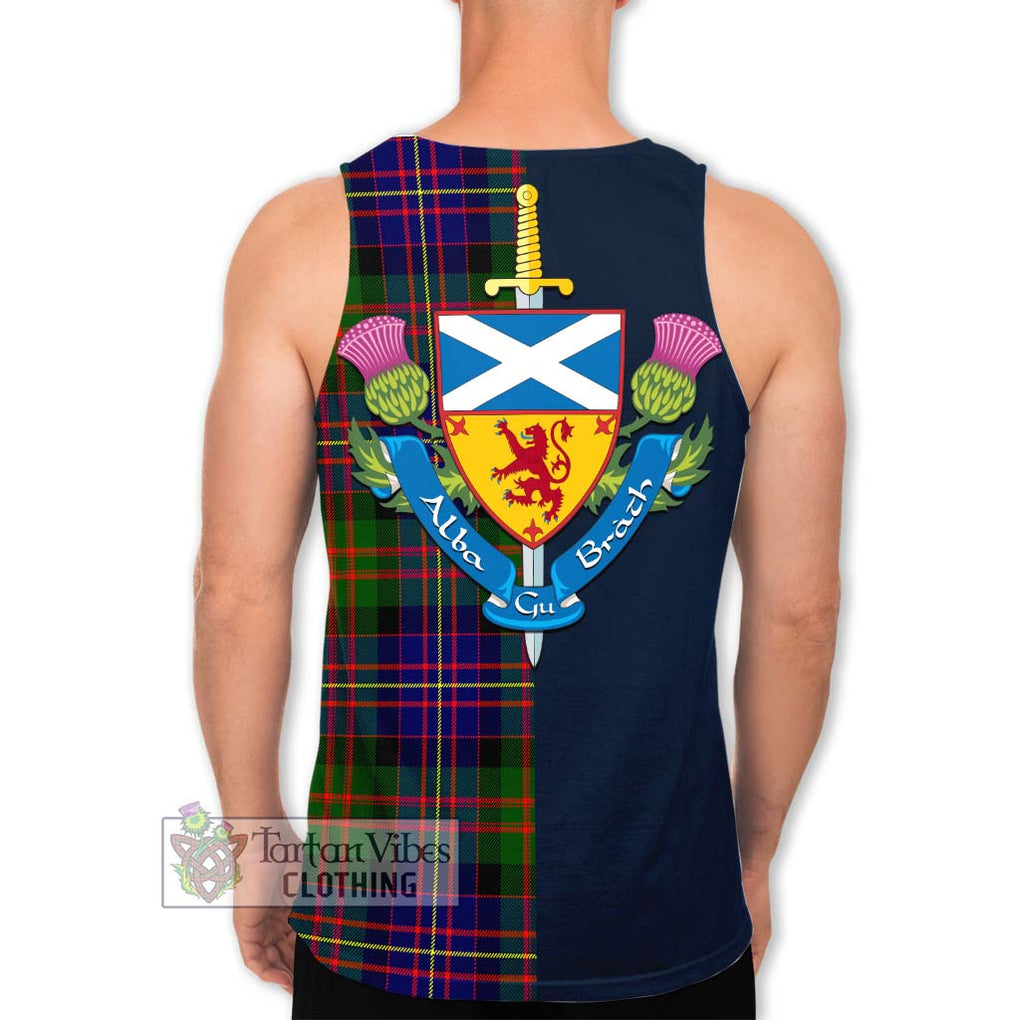 Chalmers Tartan Men's Tank Top Alba with Scottish Lion Royal Arm Half Style - Tartan Vibes Clothing
