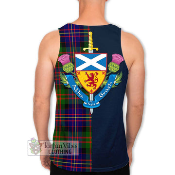 Chalmers Tartan Men's Tank Top Alba with Scottish Lion Royal Arm Half Style - Tartan Vibes Clothing