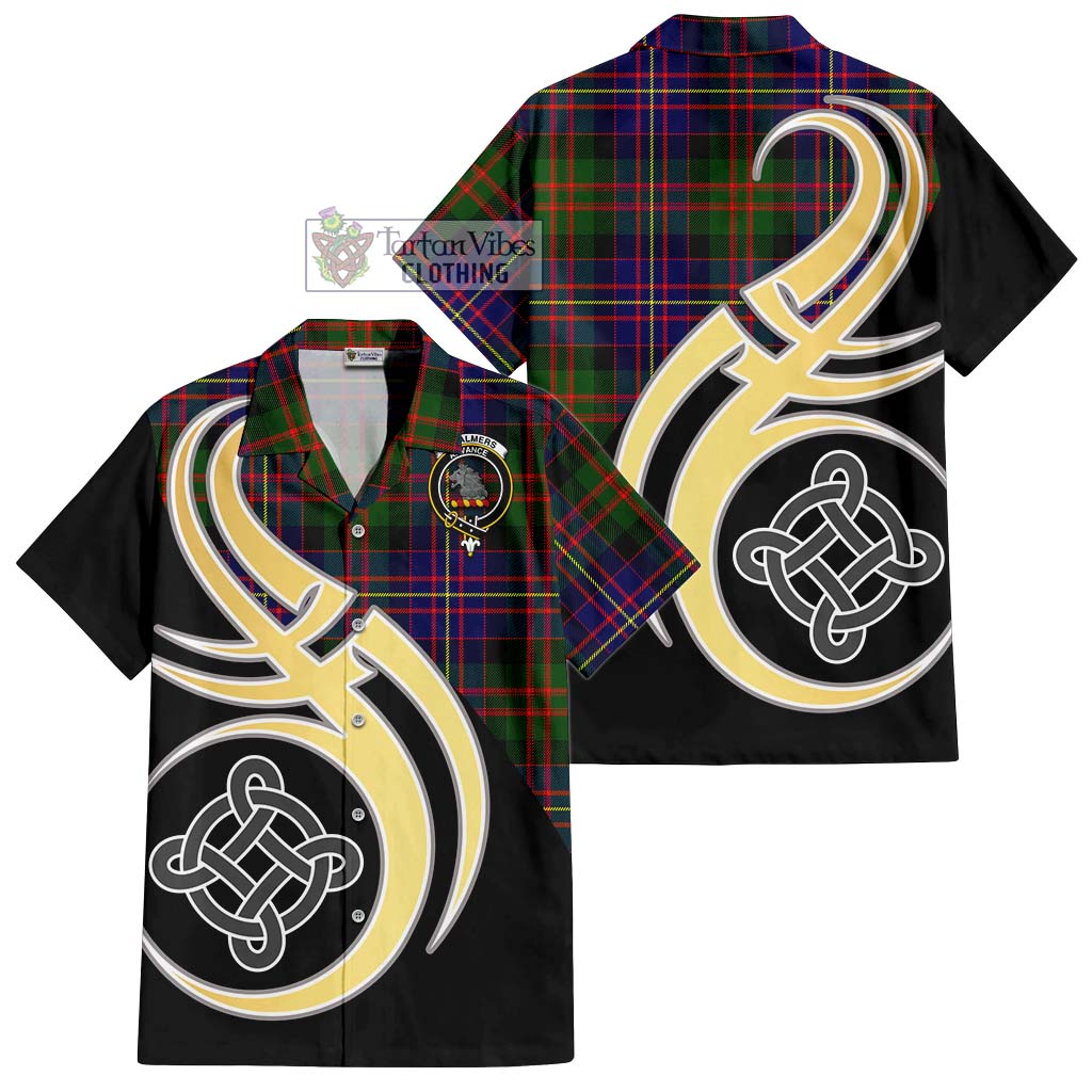 Chalmers Tartan Hawaiian Shirt with Family Crest and Celtic Symbol Style - Tartan Vibes Clothing