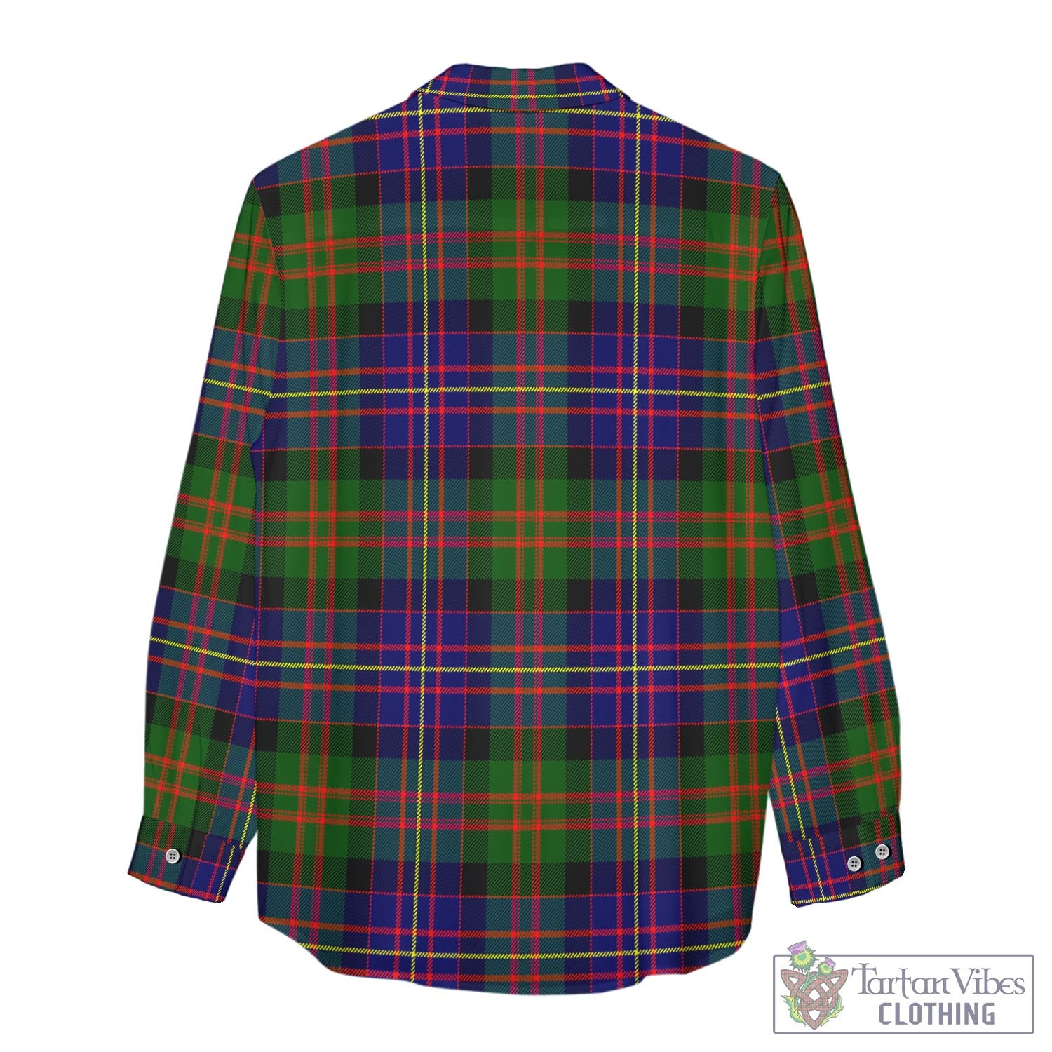 Tartan Vibes Clothing Chalmers Modern Tartan Womens Casual Shirt with Family Crest