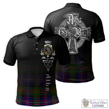 Chalmers Modern Tartan Polo Shirt Featuring Alba Gu Brath Family Crest Celtic Inspired