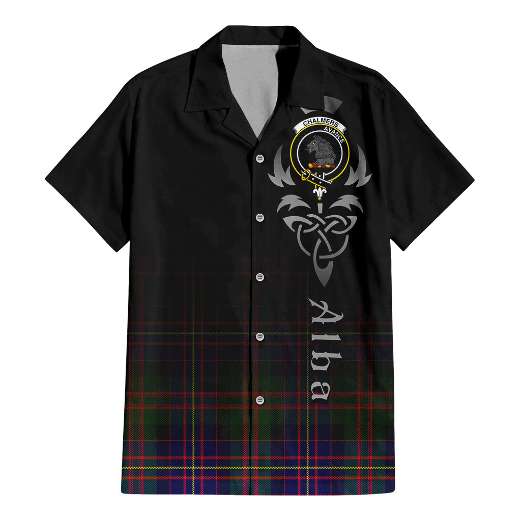 Chalmers Tartan Hawaiian Shirt Shirt Featuring Alba Gu Brath Family Crest Celtic Inspired - Tartan Vibes Clothing