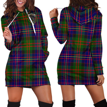 Chalmers Tartan Hoodie Dress with Family Crest - Tartan Vibes Clothing