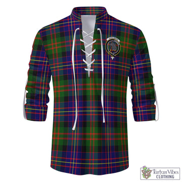Chalmers Modern Tartan Men's Scottish Traditional Jacobite Ghillie Kilt Shirt with Family Crest