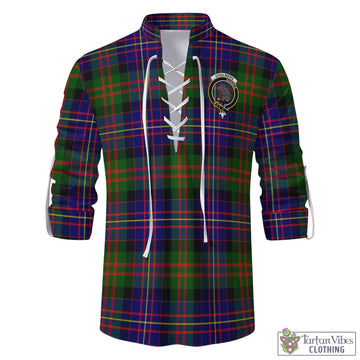 Chalmers Tartan Men's Scottish Traditional Jacobite Ghillie Kilt Shirt with Family Crest - Tartan Vibes Clothing