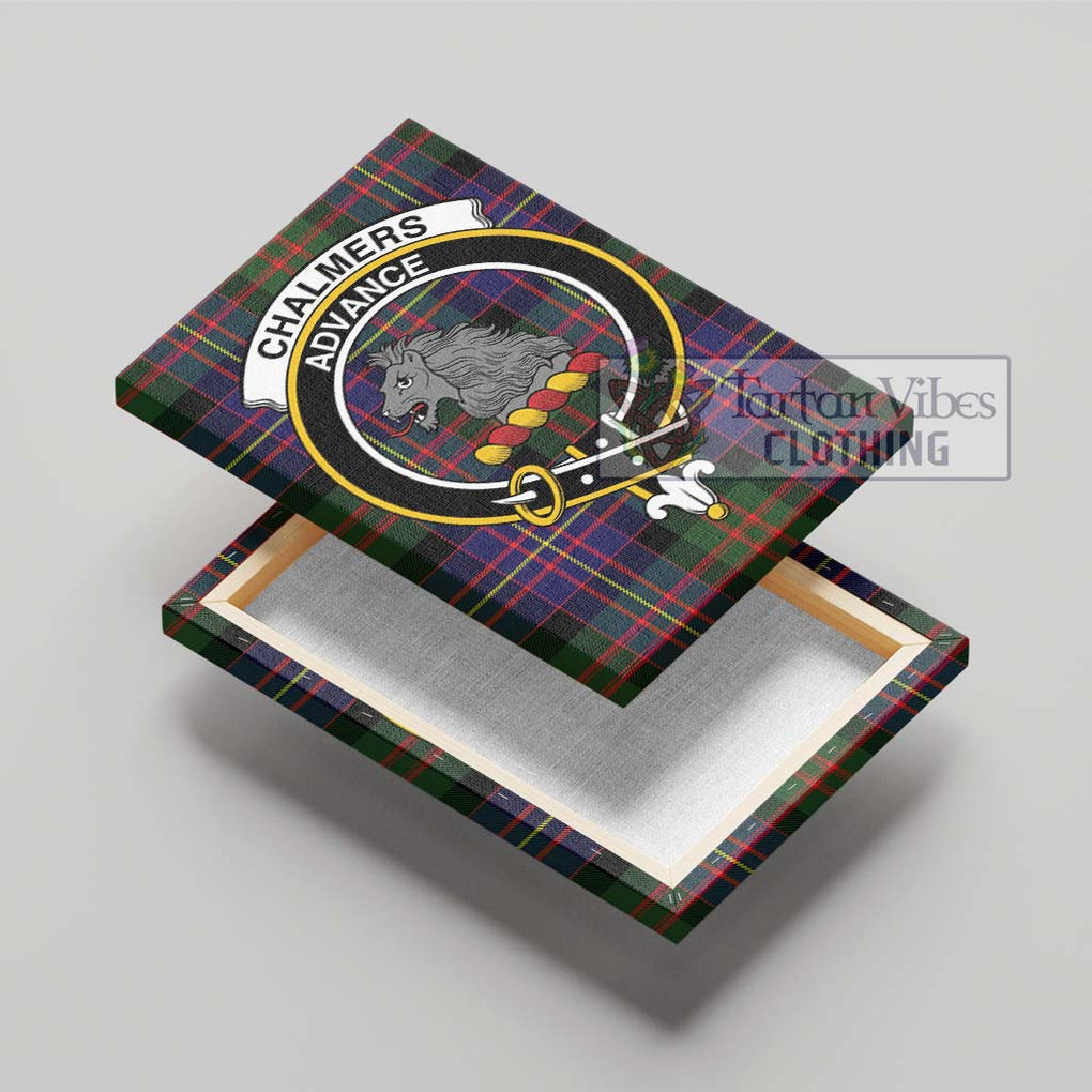 Chalmers Tartan Canvas Print Wall Art with Family Crest - Tartan Vibes Clothing