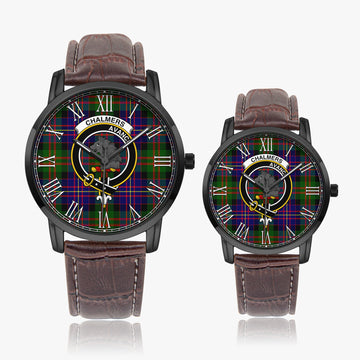 Chalmers Tartan Family Crest Leather Strap Quartz Watch - Tartan Vibes Clothing