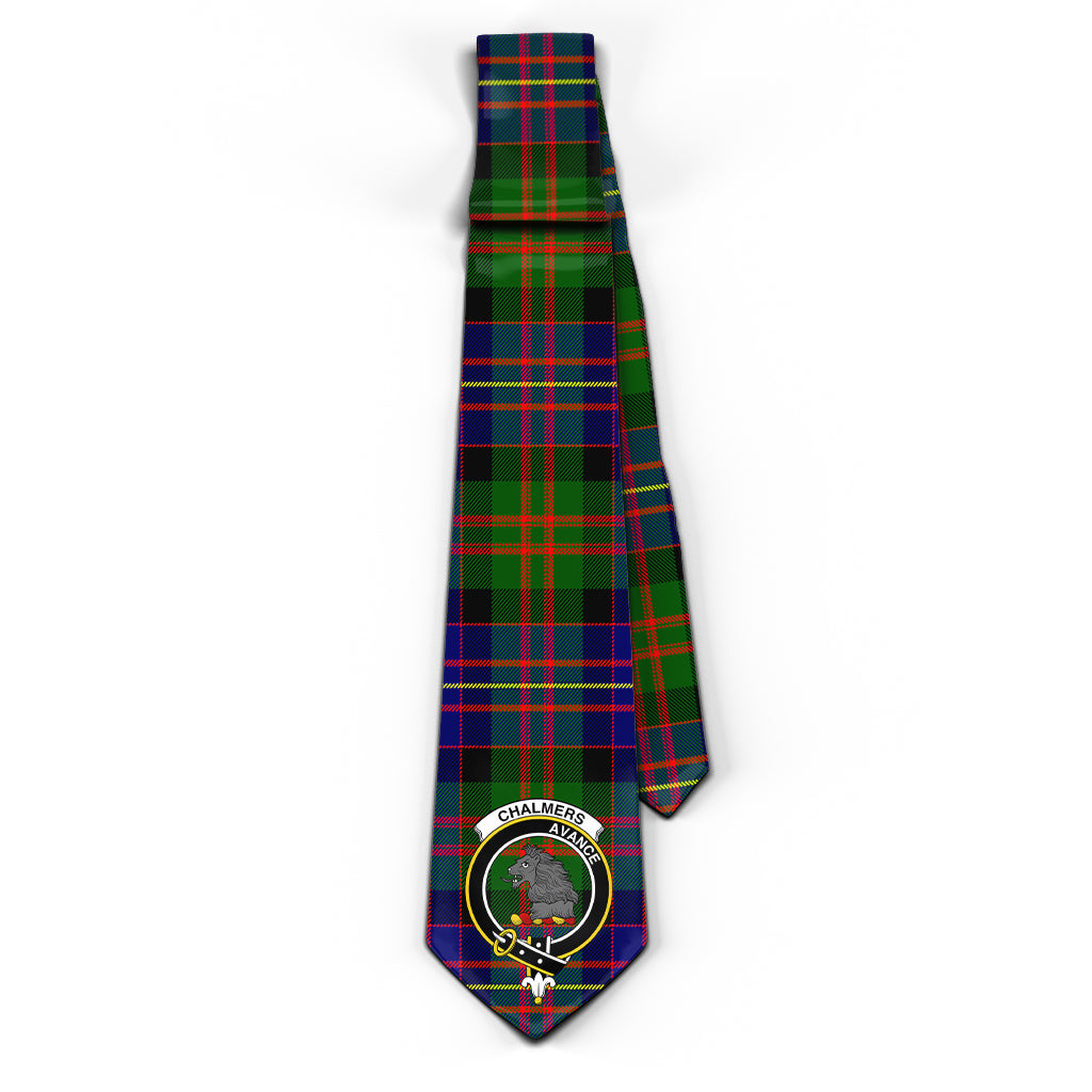 Chalmers Tartan Classic Necktie with Family Crest - Tartan Vibes Clothing