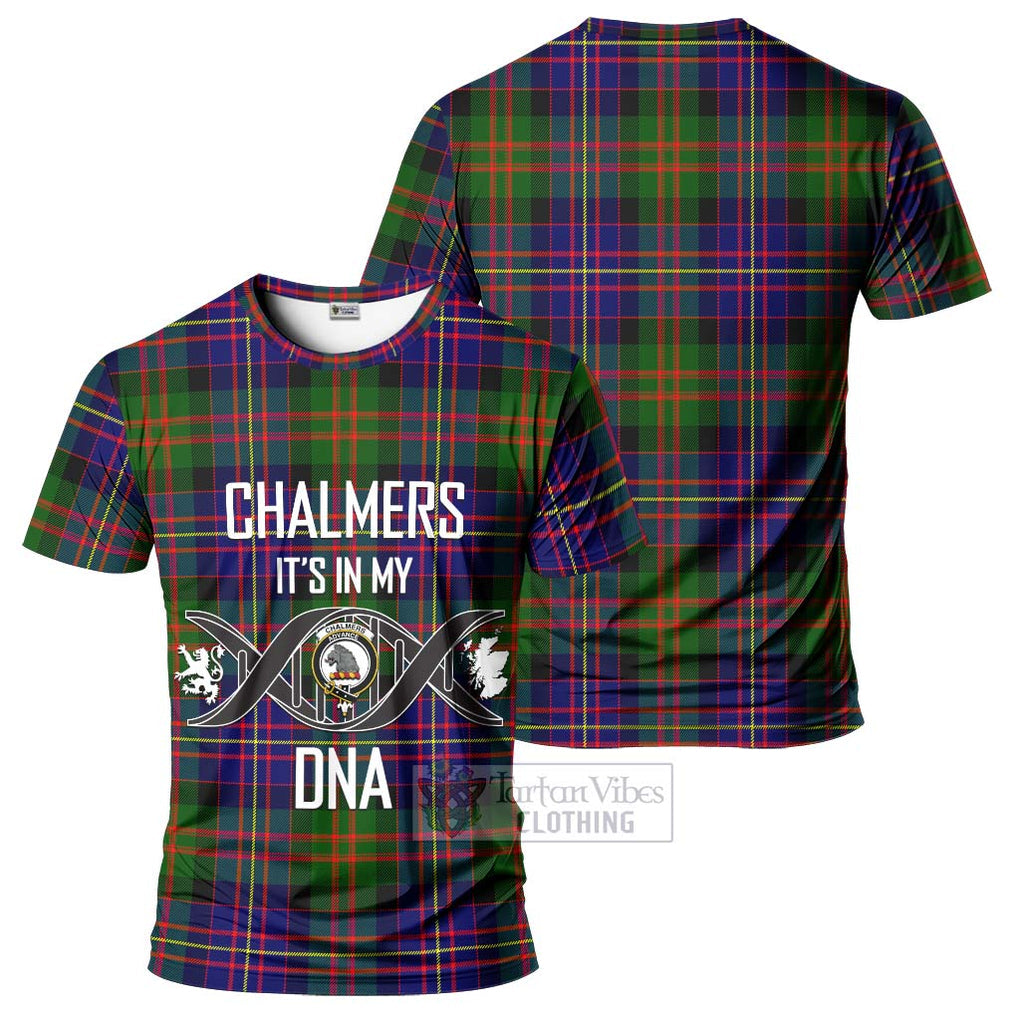 Chalmers Tartan T-Shirt with Family Crest DNA In Me Style - Tartan Vibes Clothing