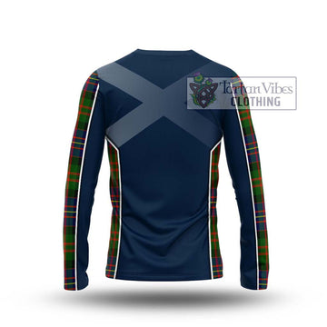 Chalmers Tartan Long Sleeve T-Shirt with Family Crest and Lion Rampant Vibes Sport Style - Tartan Vibes Clothing