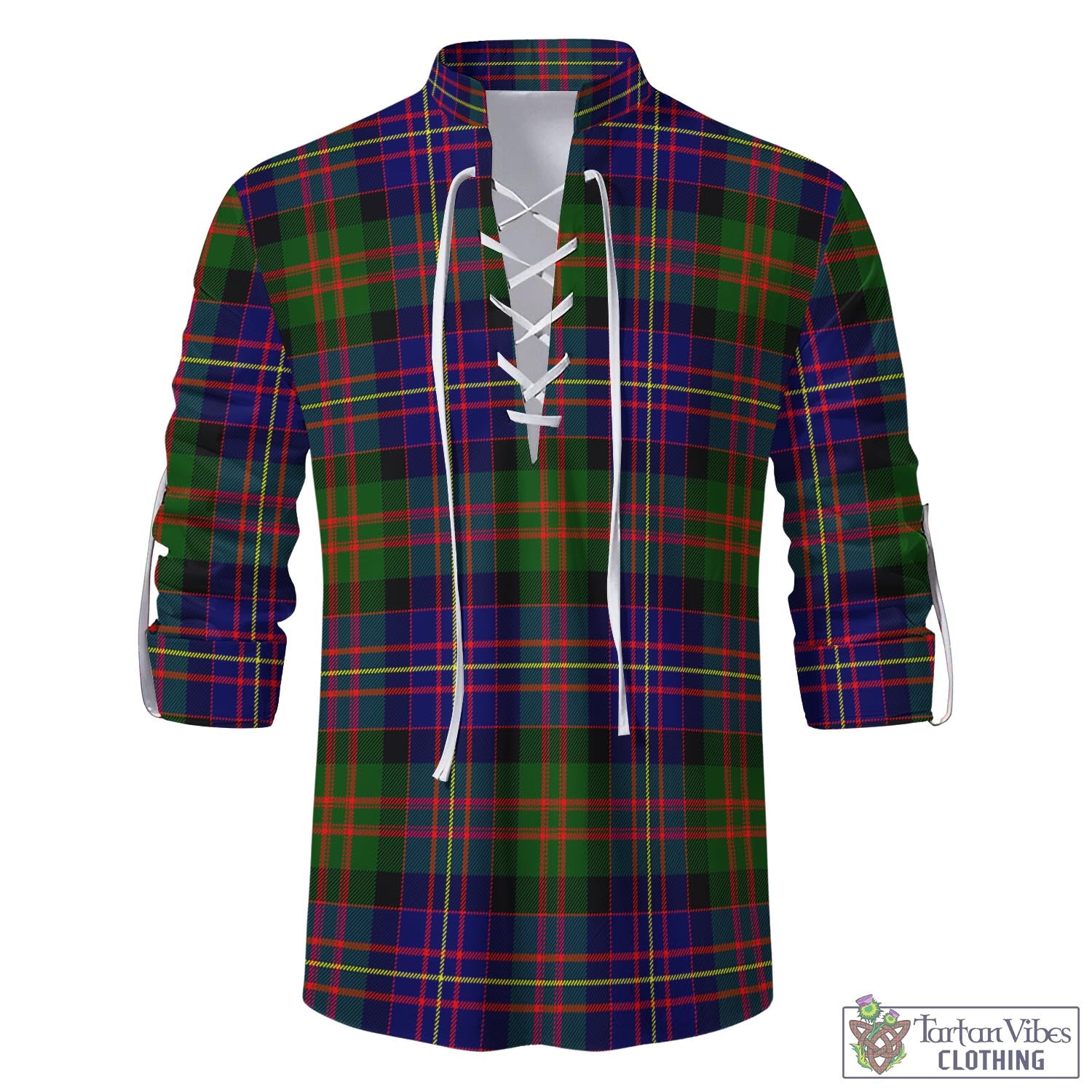 Chalmers Tartan Men's Scottish Traditional Jacobite Ghillie Kilt Shirt - Tartan Vibes Clothing