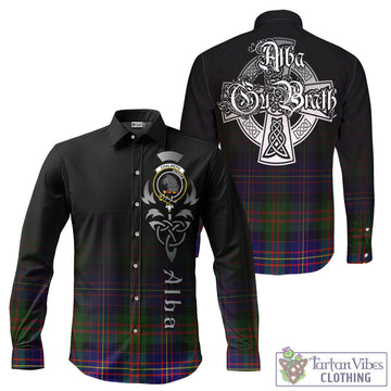Chalmers Tartan Long Sleeve Button Up Featuring Alba Gu Brath Family Crest Celtic Inspired - Tartan Vibes Clothing