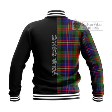 Chalmers Tartan Baseball Jacket with Family Crest and Half Of Me Style - Tartan Vibes Clothing
