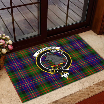 Chalmers Tartan Rubber Doormat with Family Crest - Tartan Vibes Clothing