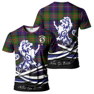 Chalmers Modern Tartan T-Shirt with Alba Gu Brath Regal Lion Emblem