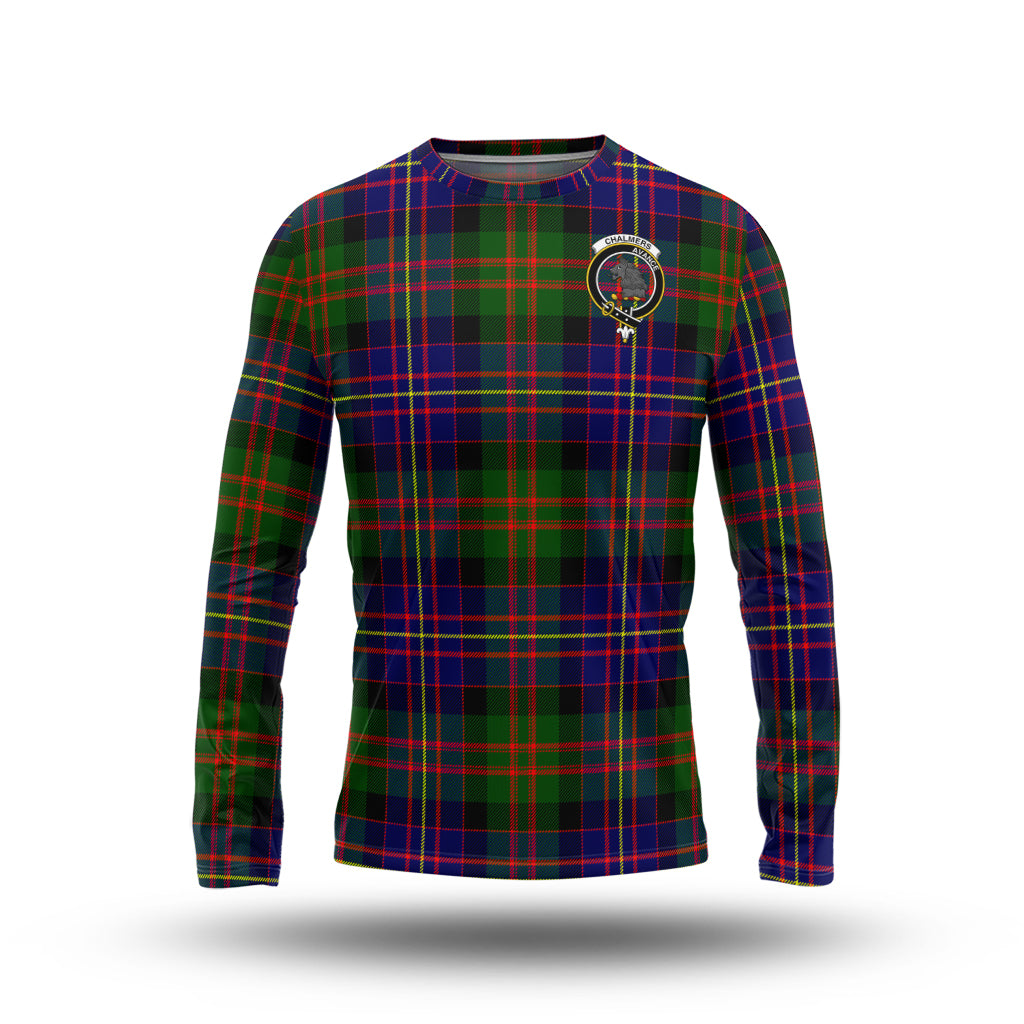 Chalmers Tartan Long Sleeve T-Shirt with Family Crest - Tartan Vibes Clothing
