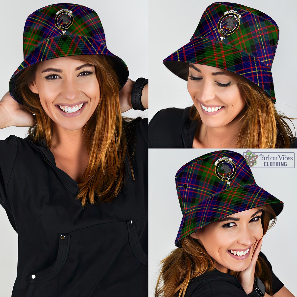 Chalmers Tartan Bucket Hat with Family Crest - Tartan Vibes Clothing