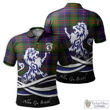 Chalmers Modern Tartan Polo Shirt with Alba Gu Brath Regal Lion Emblem