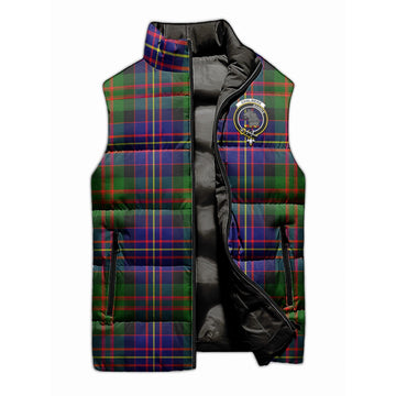 Chalmers Tartan Sleeveless Puffer Jacket with Family Crest - Tartan Vibes Clothing