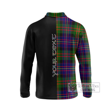 Chalmers Tartan Long Sleeve Polo Shirt with Family Crest and Half Of Me Style - Tartan Vibes Clothing