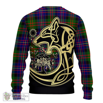 Chalmers Tartan Ugly Sweater with Family Crest Celtic Wolf Style - Tartan Vibes Clothing