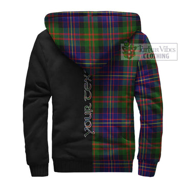 Chalmers Tartan Sherpa Hoodie with Family Crest and Half Of Me Style - Tartan Vibes Clothing