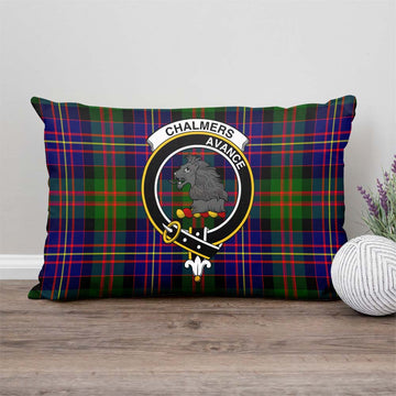 Chalmers Tartan Pillow Cover with Family Crest - Tartan Vibes Clothing