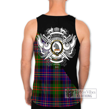 Chalmers Tartan Men's Tank Top with Family Crest and Military Logo Style - Tartan Vibes Clothing
