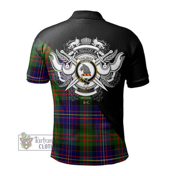 Chalmers Tartan Polo Shirt with Family Crest and Military Logo Style - Tartan Vibes Clothing