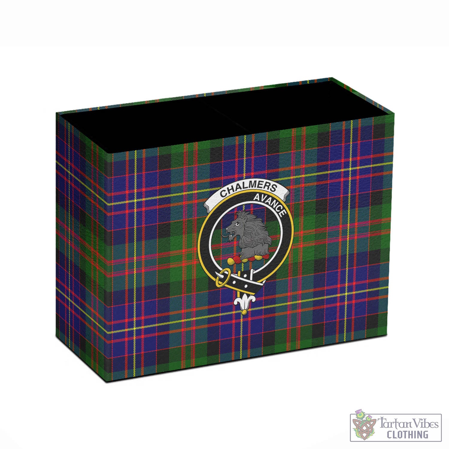 Chalmers Tartan Pen Holder with Family Crest - Tartan Vibes Clothing