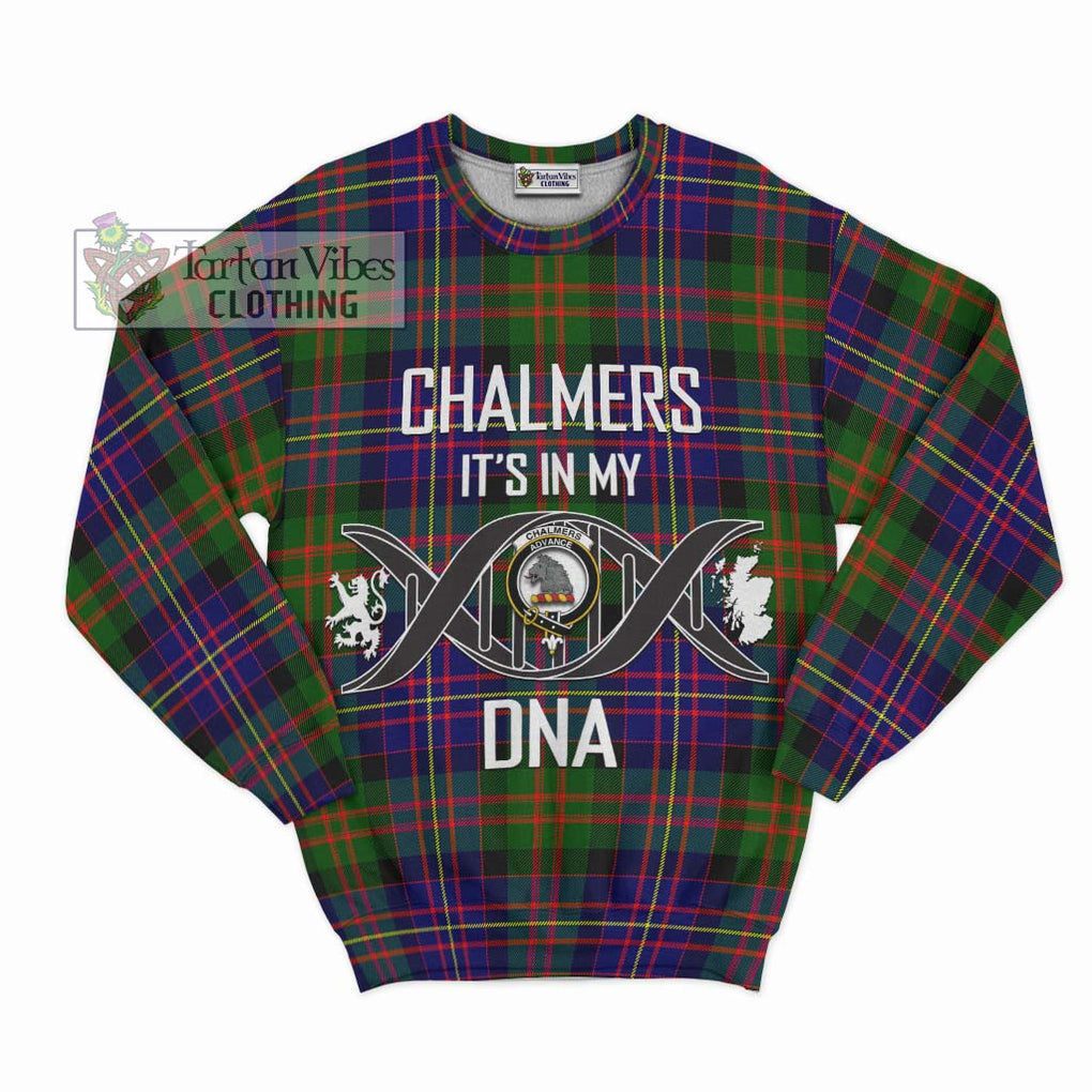 Chalmers Tartan Sweatshirt with Family Crest DNA In Me Style - Tartan Vibes Clothing