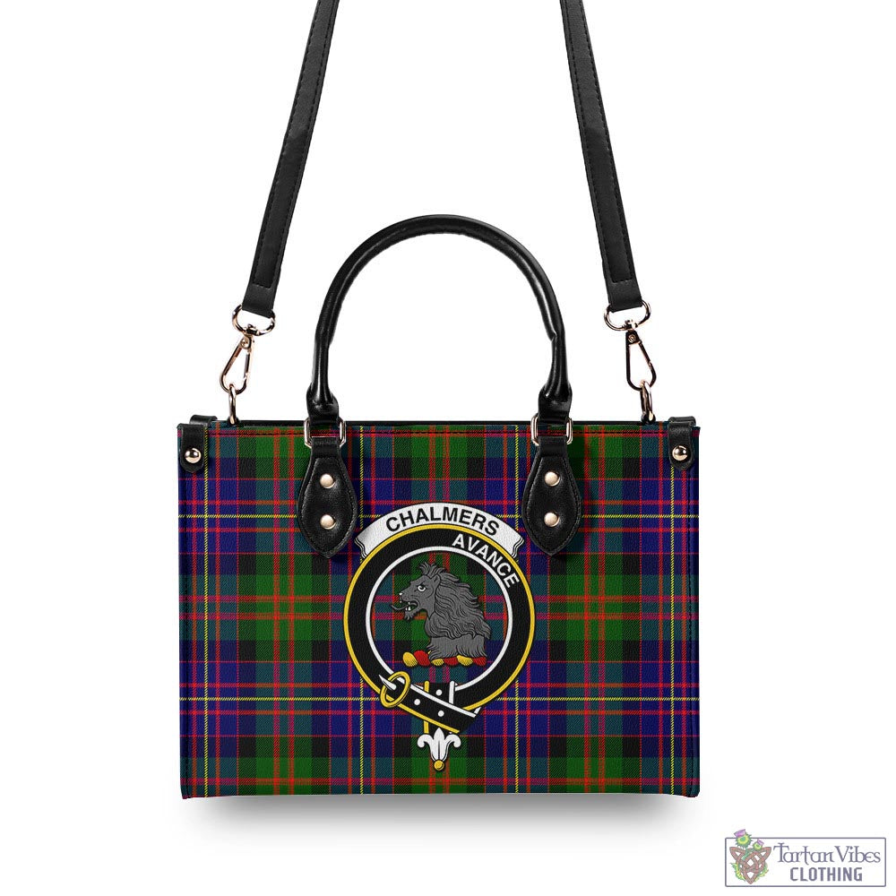 Chalmers Tartan Luxury Leather Handbags with Family Crest - Tartan Vibes Clothing