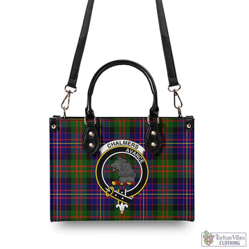 Chalmers Tartan Luxury Leather Handbags with Family Crest - Tartan Vibes Clothing