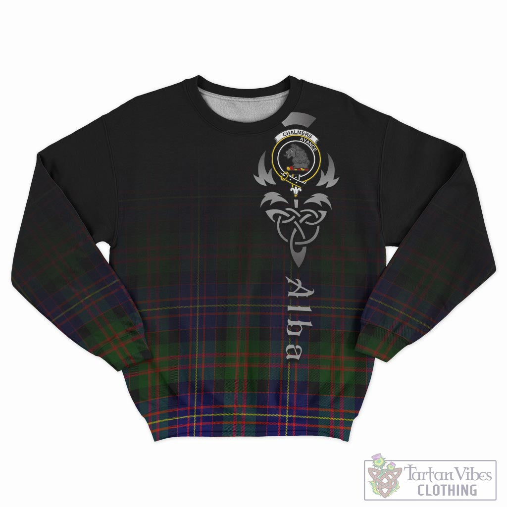Chalmers Tartan Sweatshirt Featuring Alba Gu Brath Family Crest Celtic Inspired - Tartan Vibes Clothing