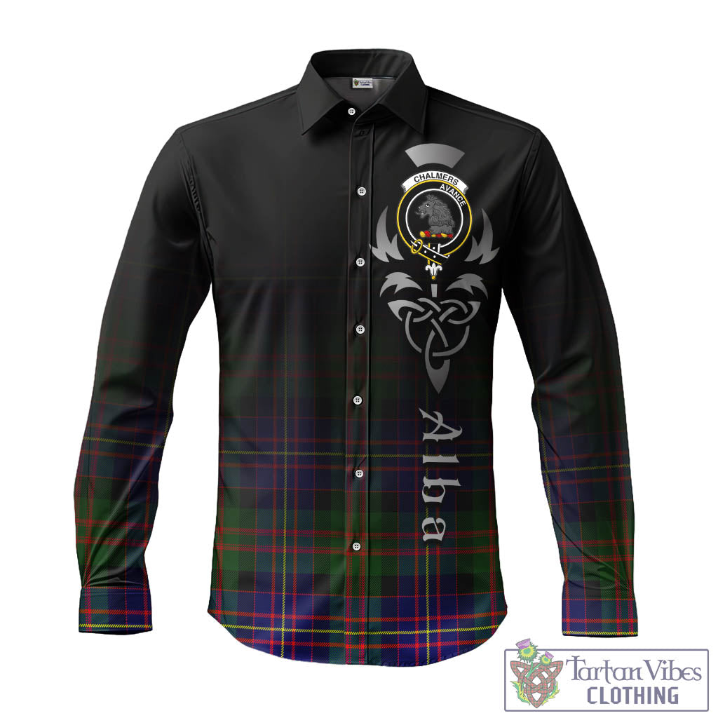Chalmers Tartan Long Sleeve Button Up Featuring Alba Gu Brath Family Crest Celtic Inspired - Tartan Vibes Clothing