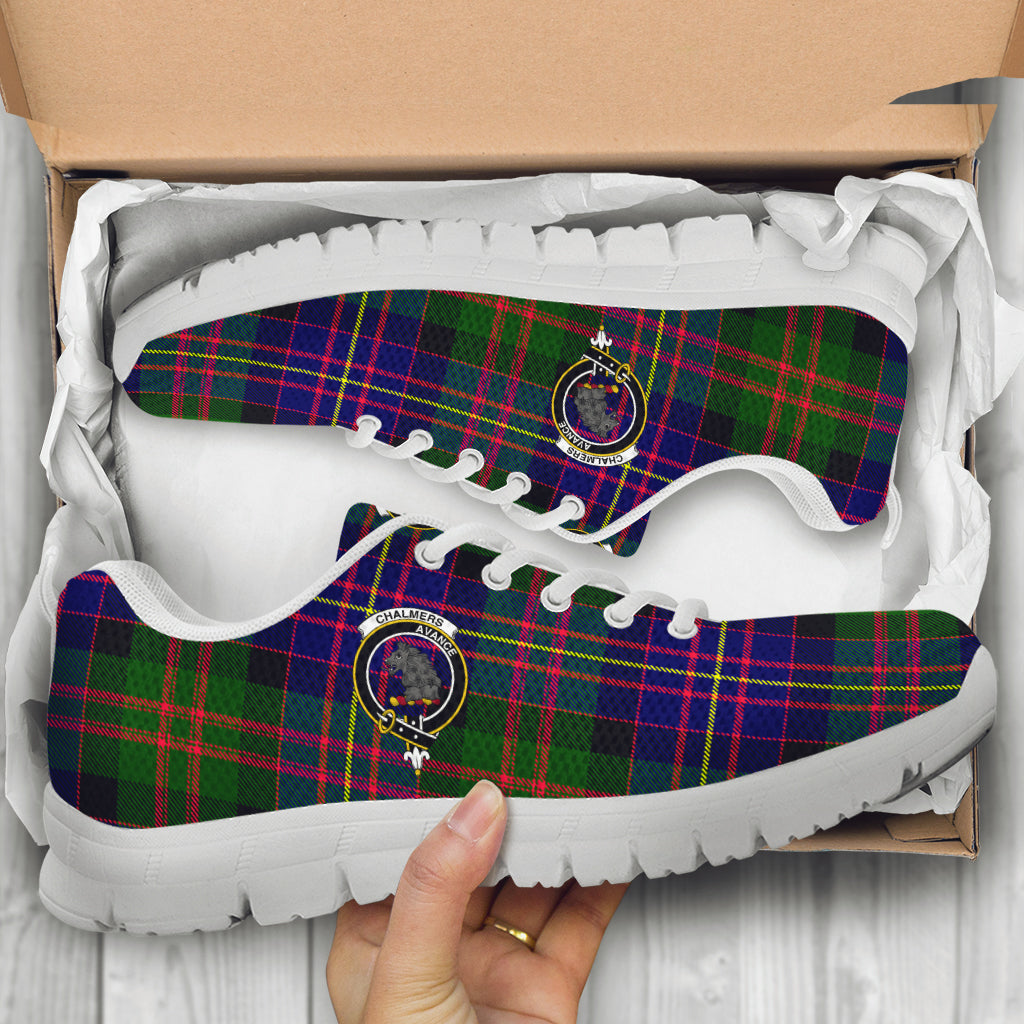 Chalmers Tartan Sneakers with Family Crest - Tartan Vibes Clothing
