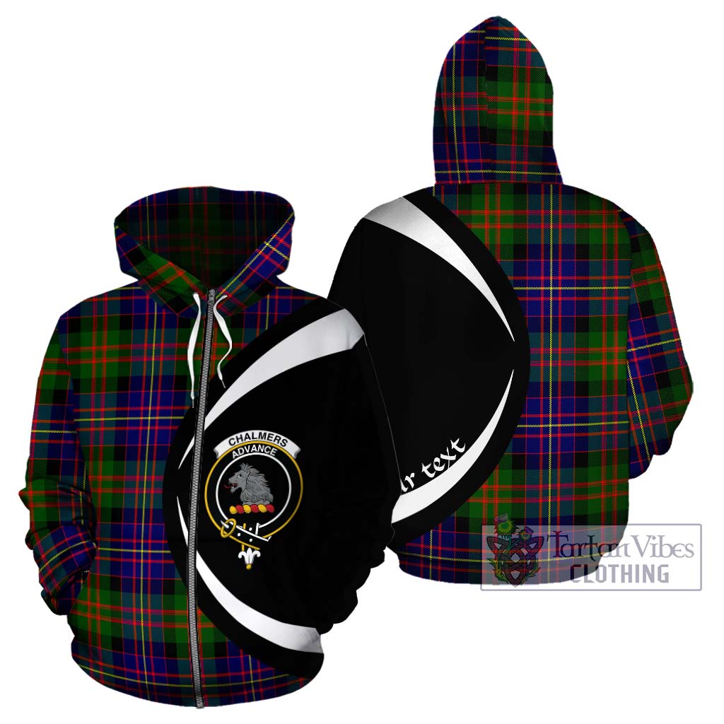 Chalmers Tartan Hoodie with Family Crest Circle Style - Tartan Vibes Clothing