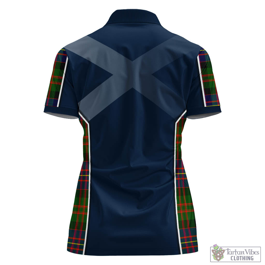 Chalmers Tartan Women's Polo Shirt with Family Crest and Lion Rampant Vibes Sport Style - Tartan Vibes Clothing