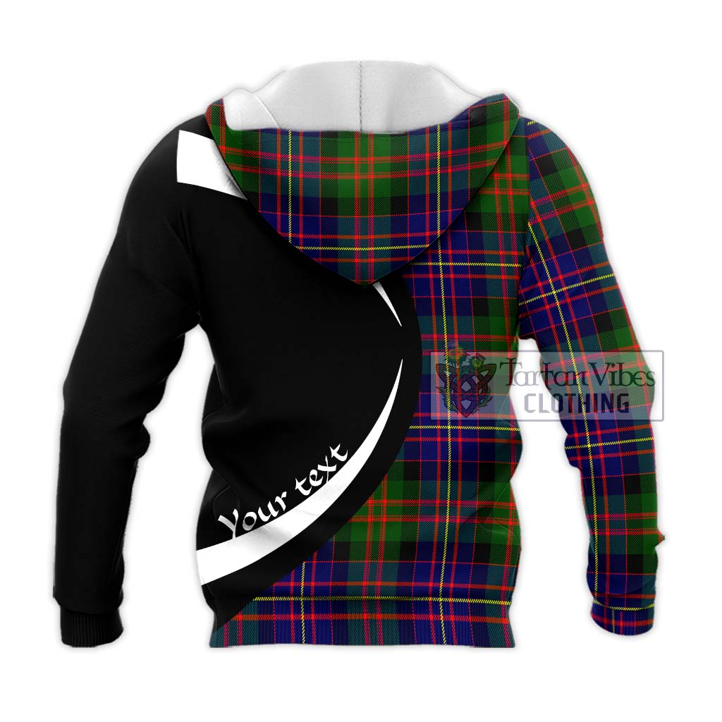Chalmers Tartan Knitted Hoodie with Family Crest Circle Style - Tartan Vibes Clothing
