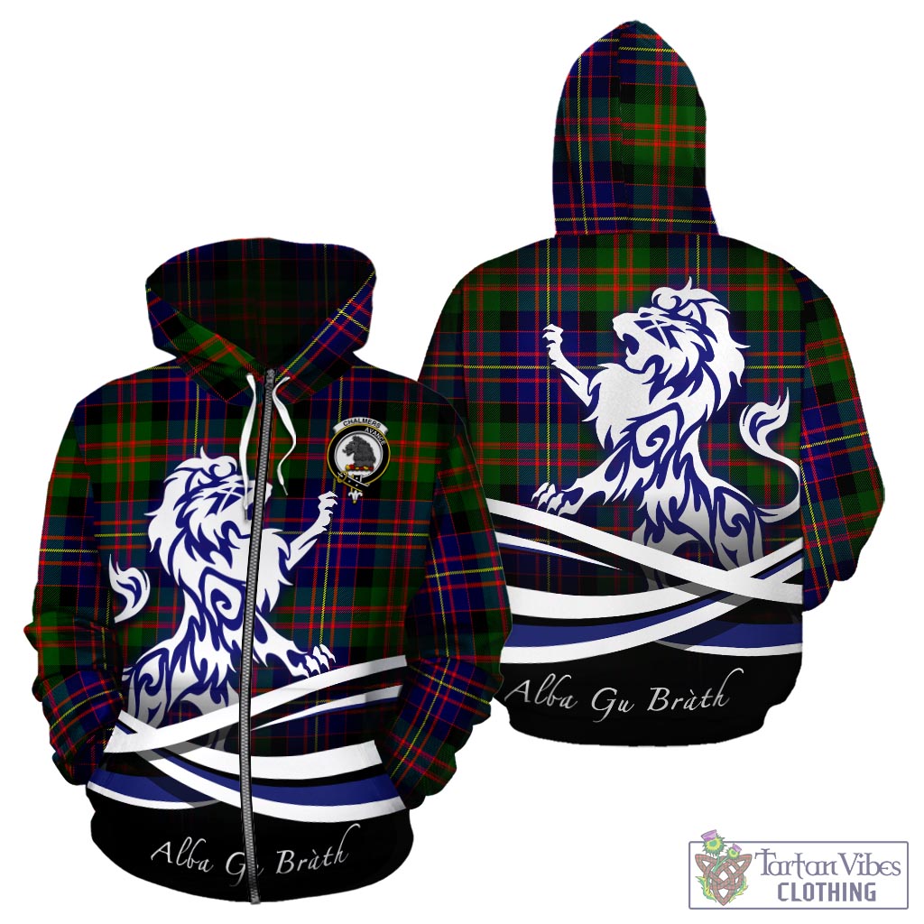 Chalmers Tartan Hoodie with Alba Gu Brath Regal Lion Emblem - Tartan Vibes Clothing