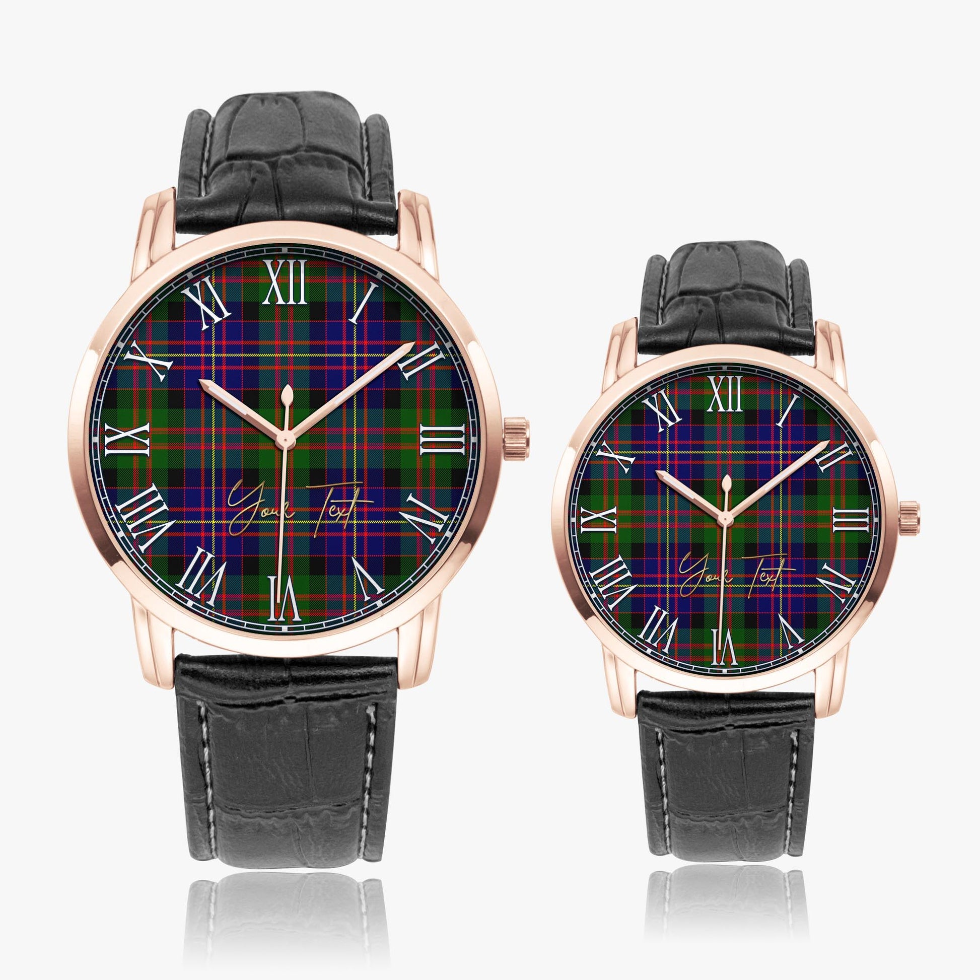 Chalmers Tartan Personalized Your Text Leather Trap Quartz Watch - Tartan Vibes Clothing