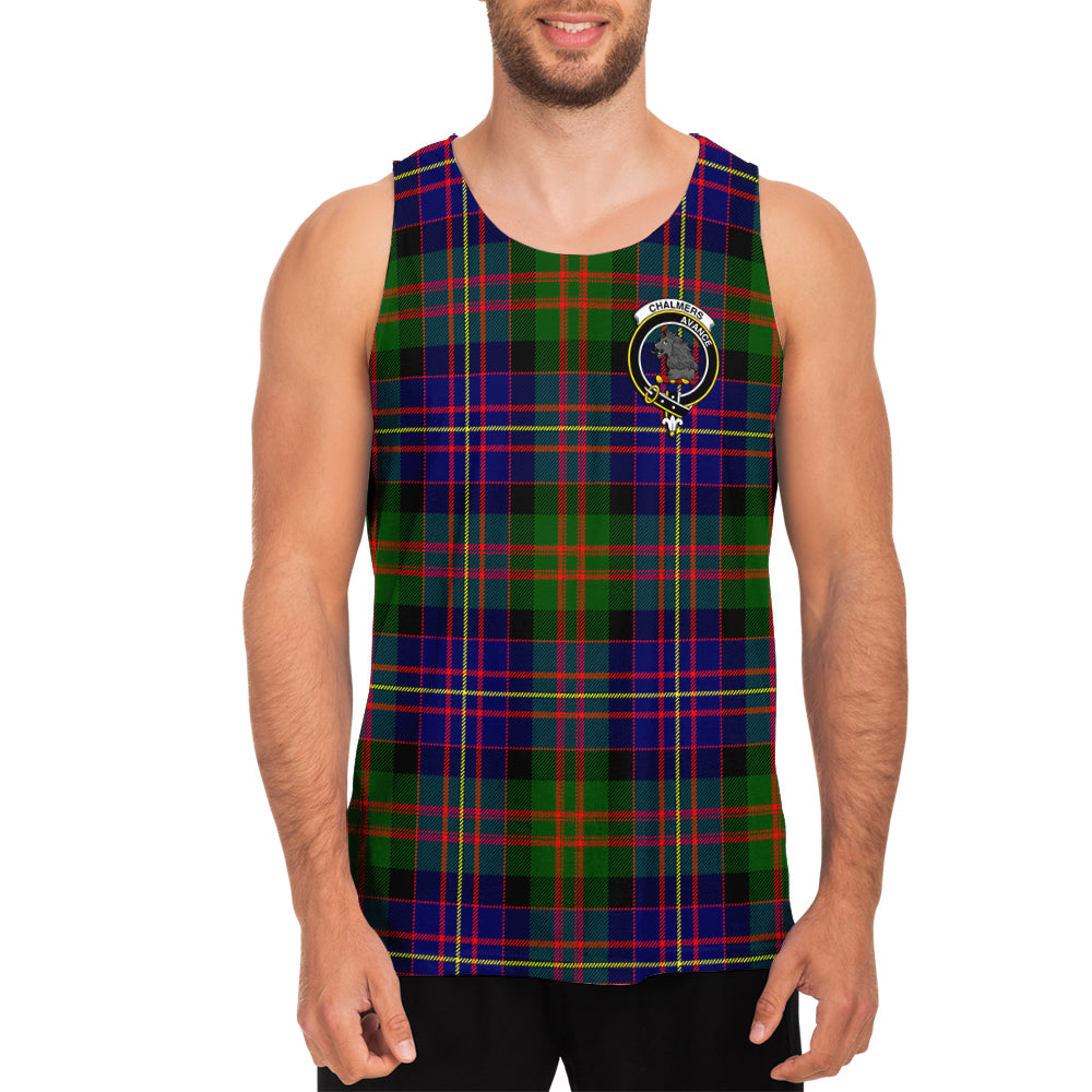 Chalmers Tartan Mens Tank Top with Family Crest - Tartan Vibes Clothing