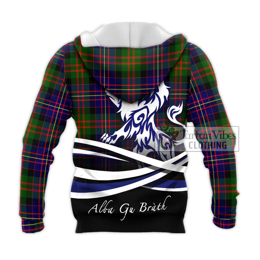 Chalmers Tartan Knitted Hoodie with Alba Gu Brath Regal Lion Emblem - Tartan Vibes Clothing