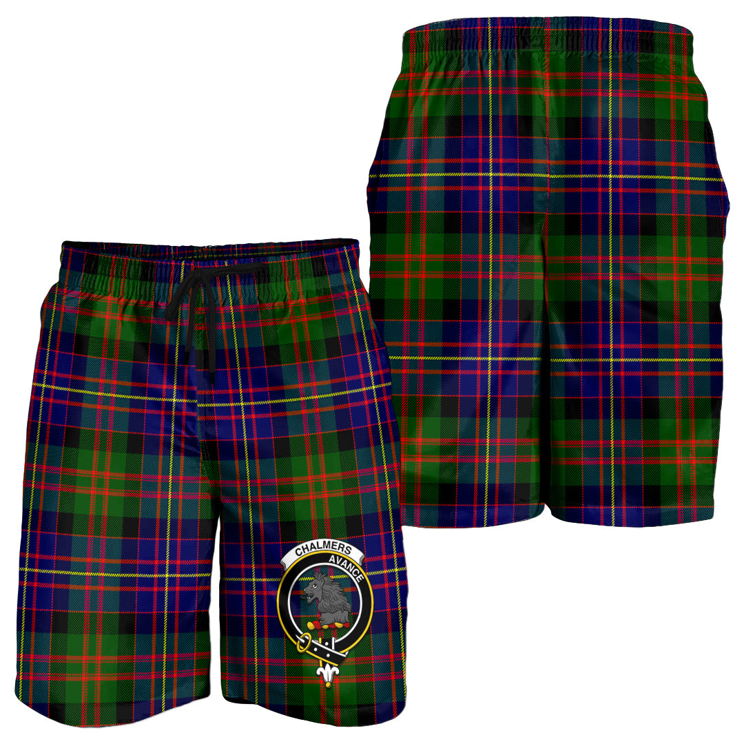 Chalmers Tartan Mens Shorts with Family Crest - Tartan Vibes Clothing