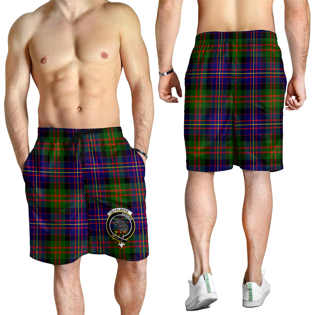 Chalmers Tartan Mens Shorts with Family Crest - Tartan Vibes Clothing