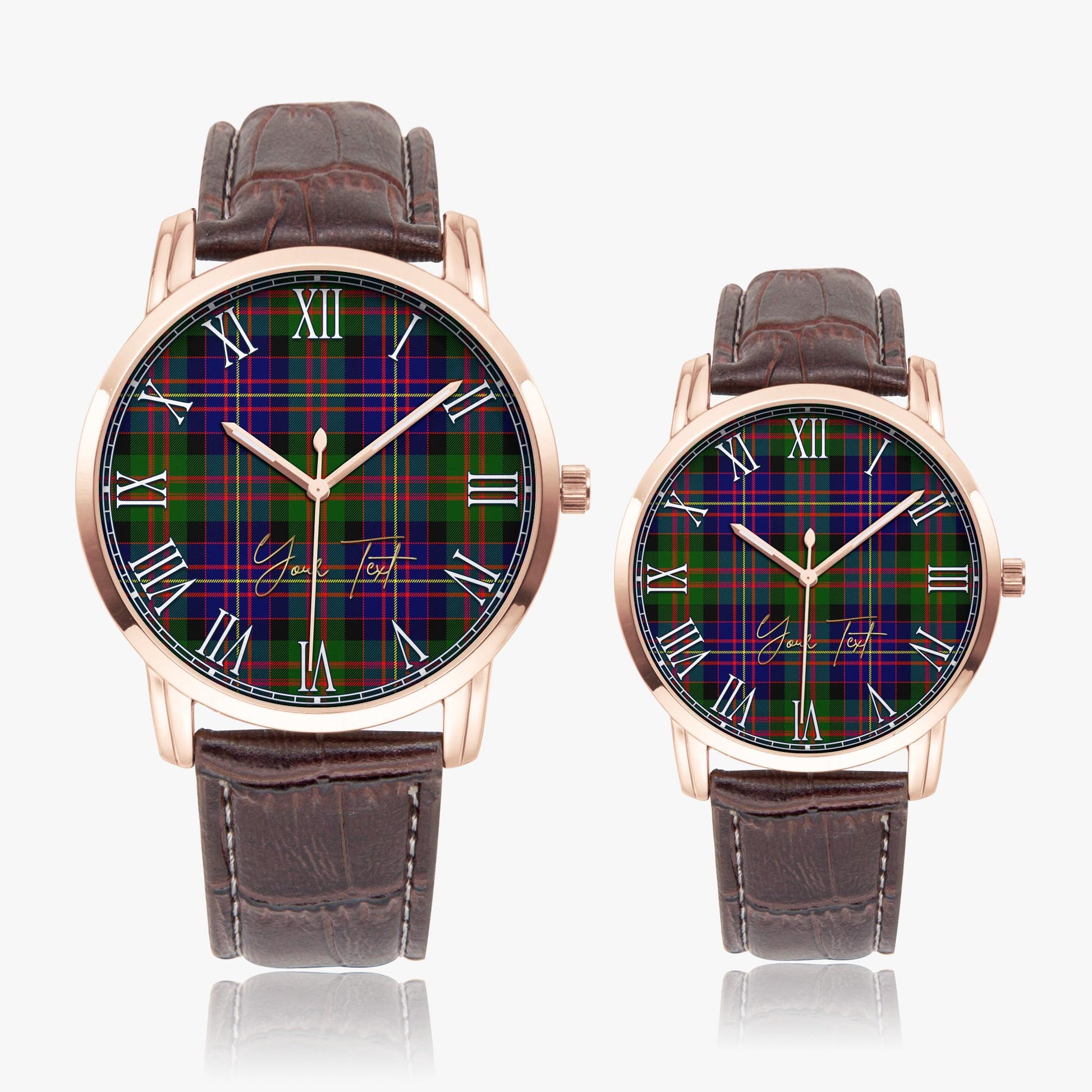 Chalmers Tartan Personalized Your Text Leather Trap Quartz Watch - Tartan Vibes Clothing